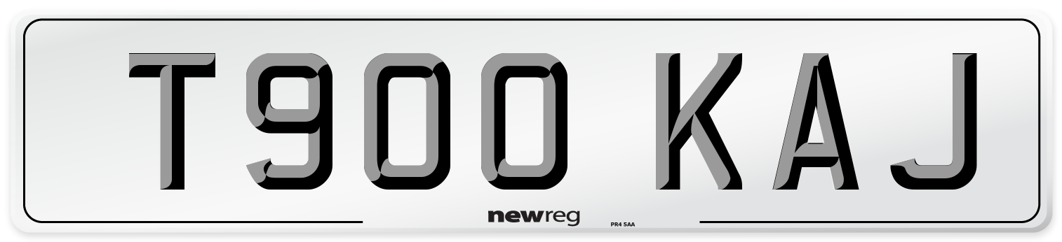 T900 KAJ Number Plate from New Reg